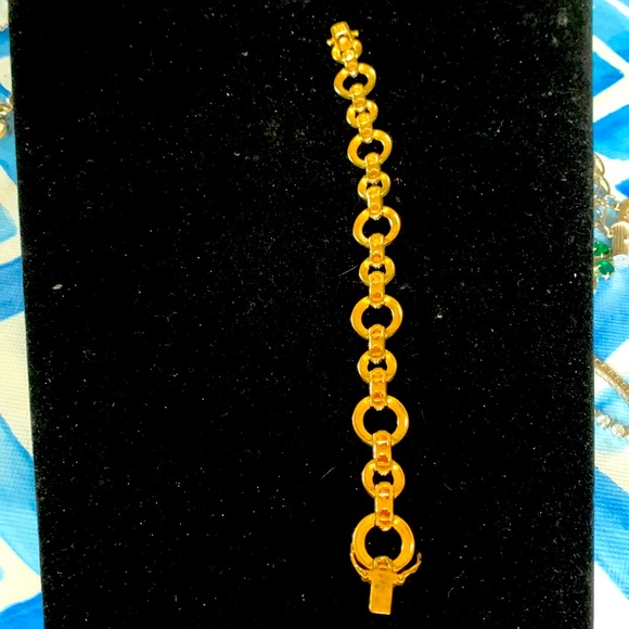 Circle Diamond illusion bracelet gold 925 Sterling Silver safety closure 7.5” - Picture 4 of 7